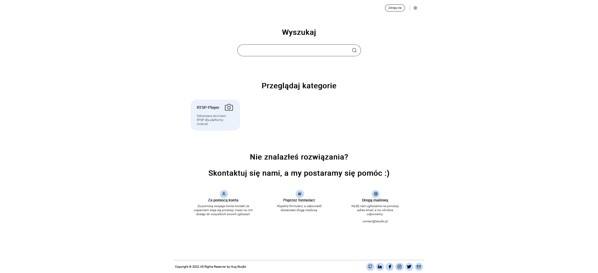 Screenshot of home page